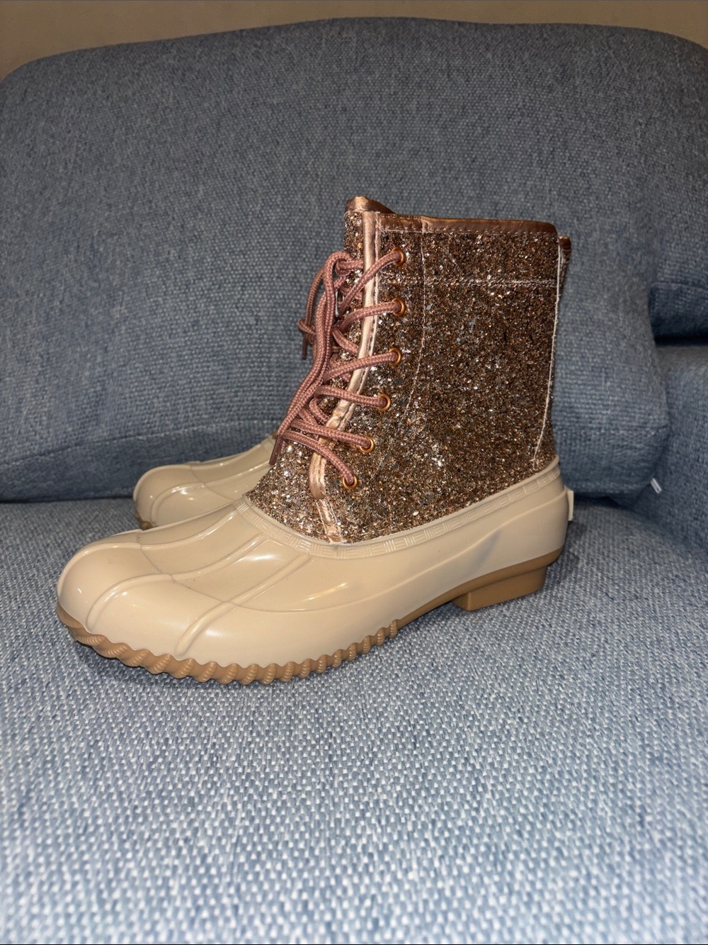 Sugar Skylar glitter duck boots 10